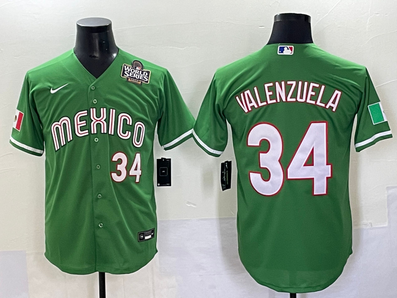 Men 2025 Los Angeles Dodgers 34 Valenzuela green Nike MLB Jersey style 5